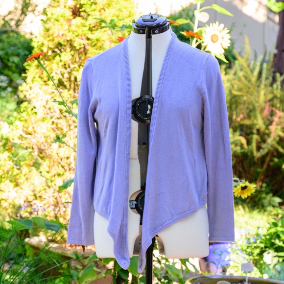 Isabella Bird Vtg 1970s NWOT Long-sleeved Lavender Waist-tie Rayon Cardigan - Picture 1 of 4
